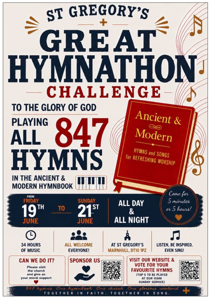 Poster for the hymnathon