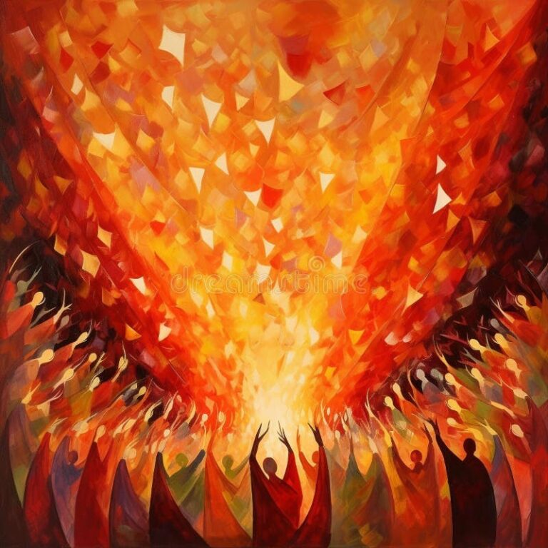 Image of Holy Spirit descending as tongues of fire